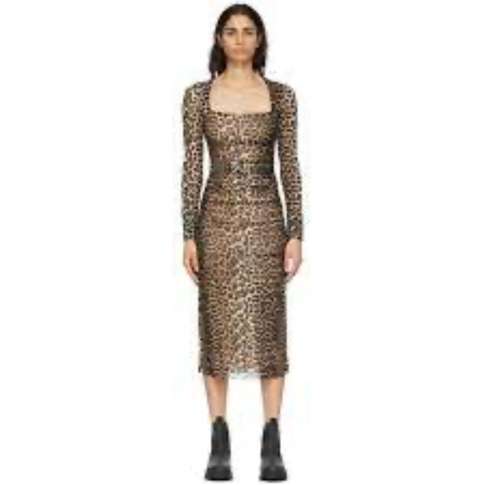 Ganni Leopard Print Dress